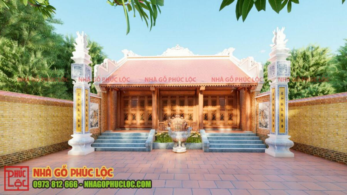 Nhà thờ có 2 cột đồng trụ ở trước