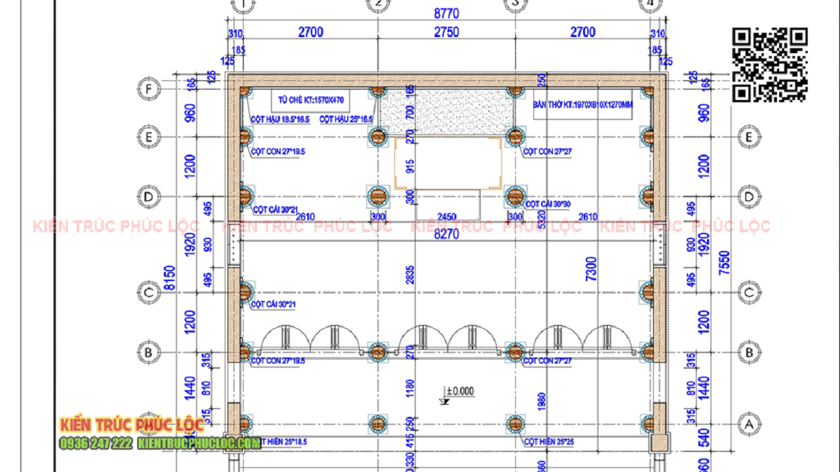 Bản thiết kế nội thất nhà gỗ 3 gian